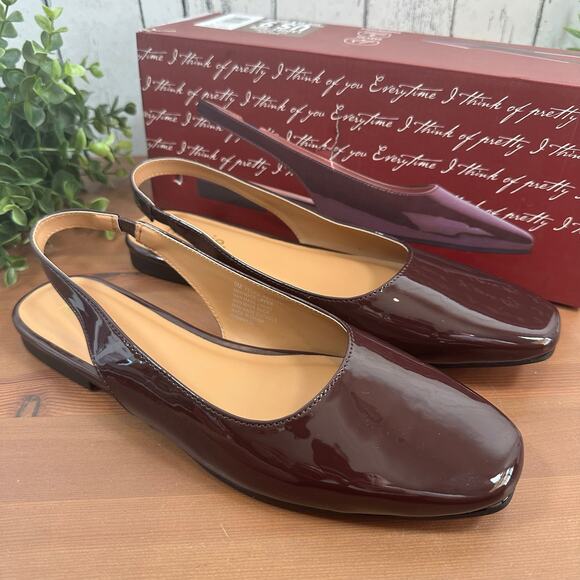 Kensie Shoes - Kensie Brown Patent Leather Flats